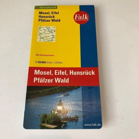 FALK Map Eastern Germany Mosel Eifel Hunsruck Pfalzer Walk  Large Fold Out - Picture 1 of 5